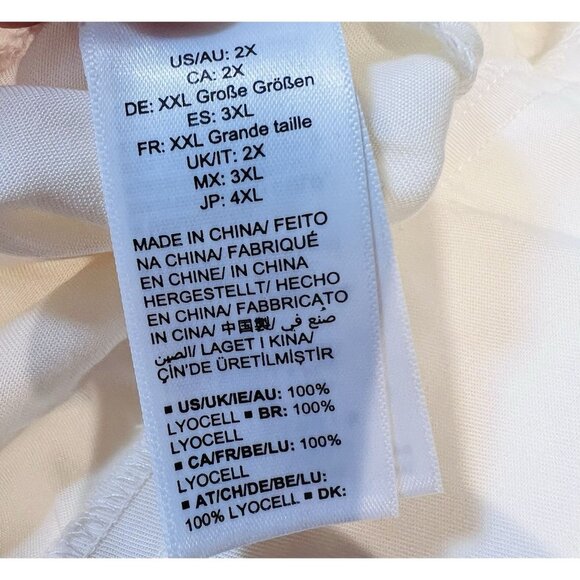 Terea Andrea Pitter Shay Wide Leg Layered Tie Pants 2X Ivory Resort Flowy NWT - Picture 11 of 12